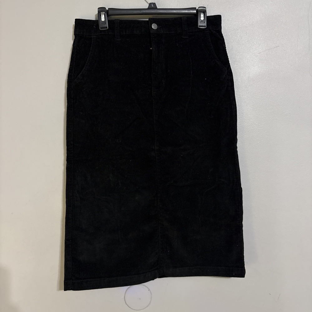 Time And Tru Coloroid Black Knee High Skirt Women's Sz 8